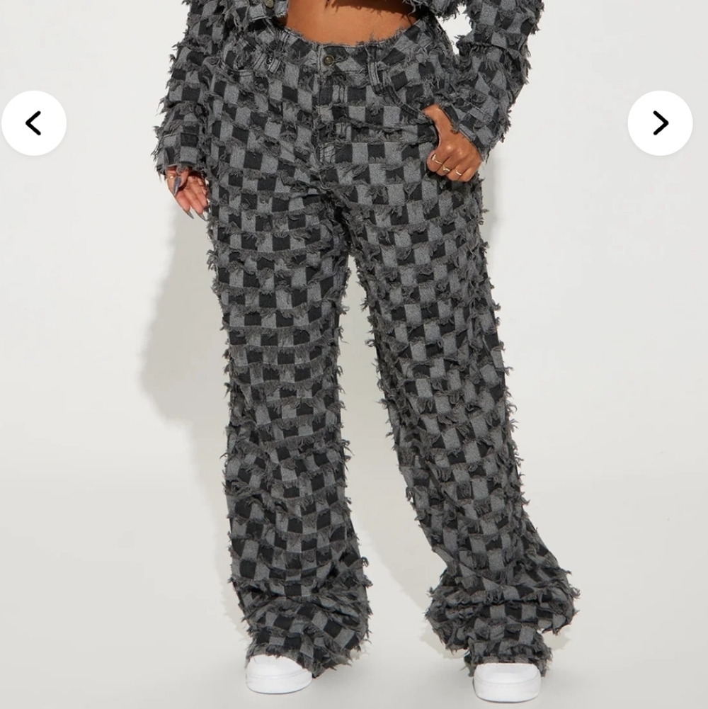 New Fashion Nova From The Start Checkered Jeans